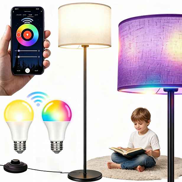 Stojací Led Stojací Lampa E27 Nastavitelná 144 CM S Vypínačem A Stínítkem