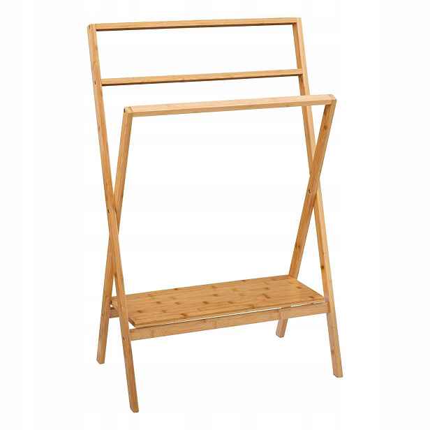 Stojan Na Koupelnové Ručníky bambusový podlahový 60 x 36 x 94