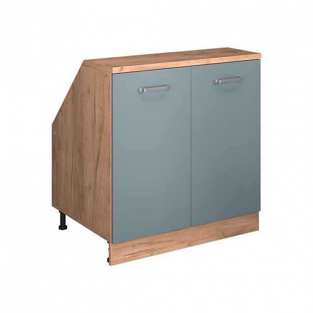 Vicco WARDROBE FOR SLOPING CEILING Rion Modrošedá 80 x 81.6 cm se 2 dveřmi, korpus skříně hloubka 60 cm