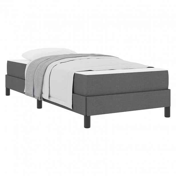 vidaXL Postel s boxspringem Tmavě šedá 90 x 190 cm textil