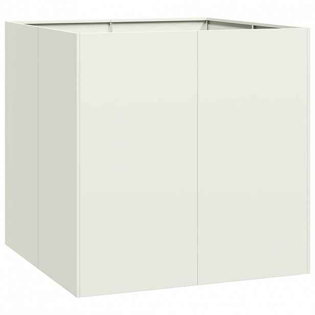 vidaXL Truhlík bílý 80x80x80 cm ocel