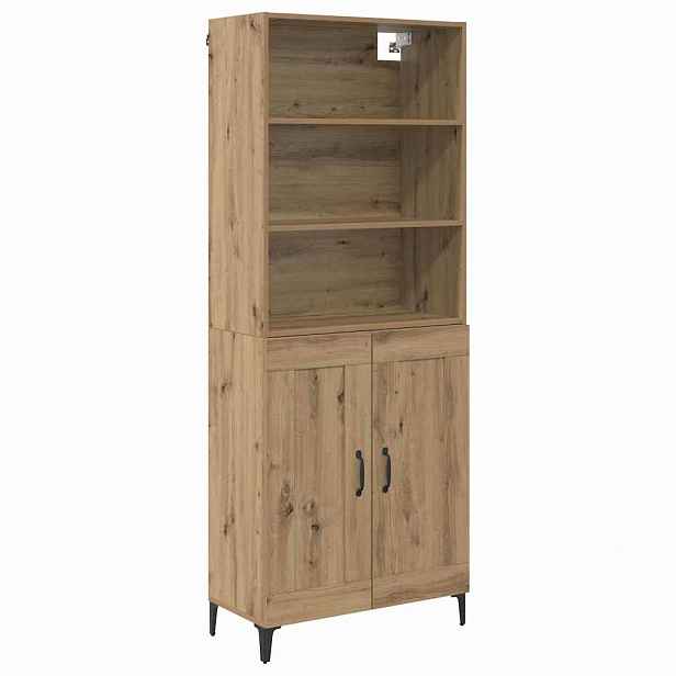 vidaXL Vysoký bufet 2 ks dub artisan 69,5 x 34 x 180 cm