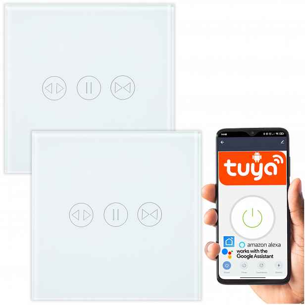 2x Inteligentní Dotykový Ovladač Skleněných Rolet Tuya Smart Wifi 600W Led