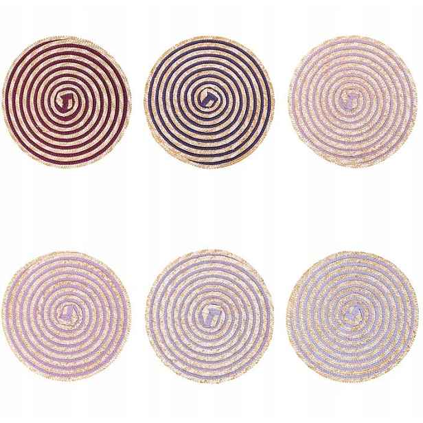 Podložky Spiral odstíny fialové 38 cm 6 ks Villad´Este z rafie