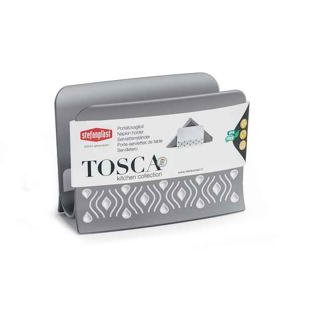 STEFANPLAST Plastový stojánek na ubrousky Tosca bílý/šedý