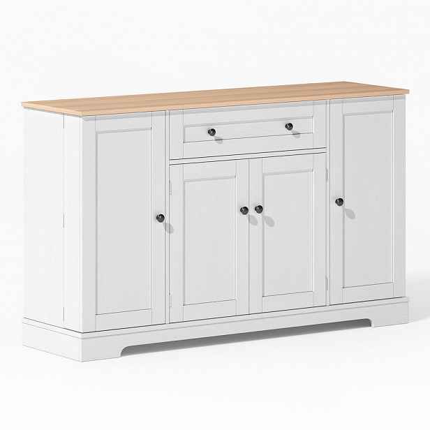 Urban Meuble SIDEBOARD se zásuvkou a dvířky s policemi, přírodní/bílý – spousta úložného prostoru, moderní design