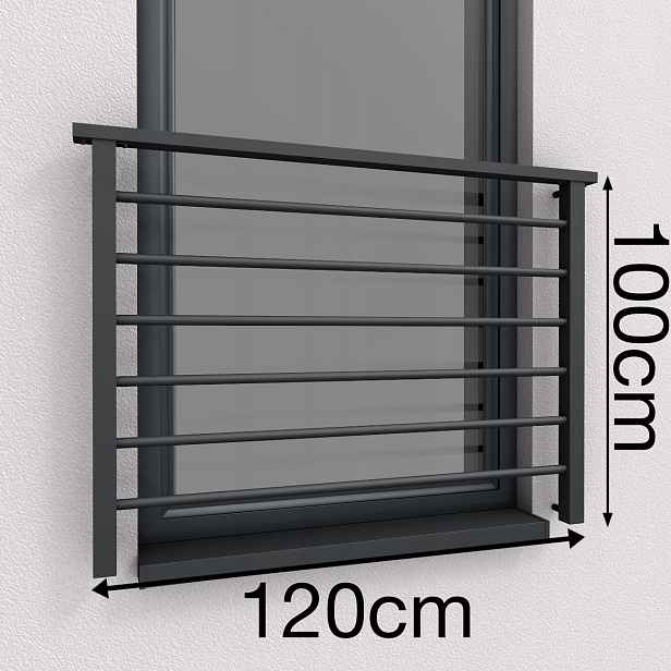 Alu Light Francouzský balkon 120 cm Balustrada Ral