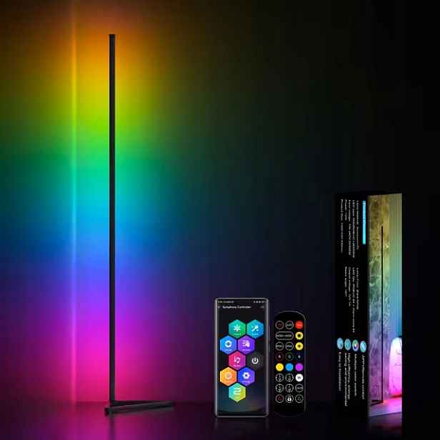 KingMile Led Podlahová Lampa Rgb Rohová 140 cm Dálkový Ovladač