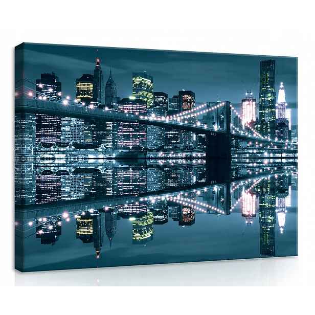 Obraz Na Plátně Plátno 70x50 New York Město Panorama Večer Noc Výhled