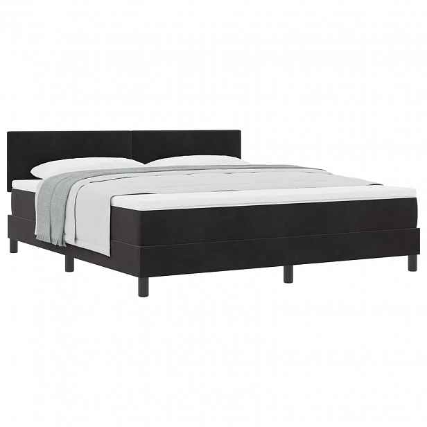 vidaXL Postel s boxspringem s čelo Černá 180 x 200 cm samet