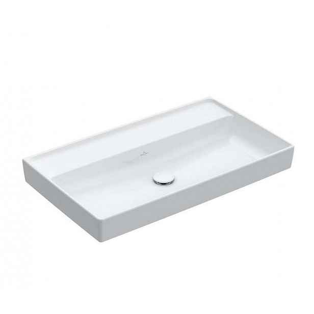 Villeroy & Boch Collaro - Umyvadlo nábytkové 80x47 cm, bez přepadu, bez otvoru pro baterii, CeramicPlus, Stone White 4A3383RW