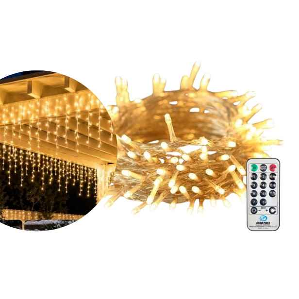 Lampička girlanda 15 m, 660 Led teplá bílá, IP44, dálkové ovládání