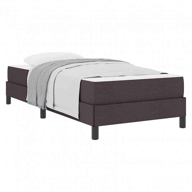 vidaXL Postel s boxspringem Tmavě hnědá 90 x 190 cm textil