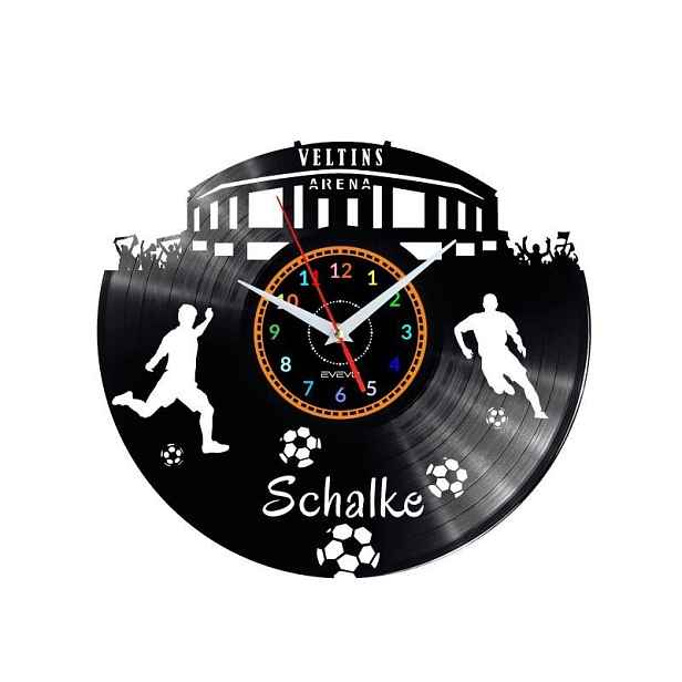 Schalke Dárek Originální dekorace do domu Hodiny z vinylové desky