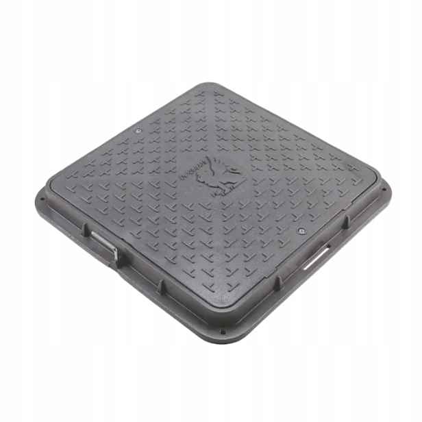 Zahradní poklop Pp 600x600 A15 uzavíratelný šedý čtverec 4 šrouby H=70 mm U