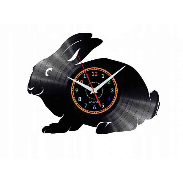 Králík Dárek Originální dekorace do domu Hodiny z vinylové desky