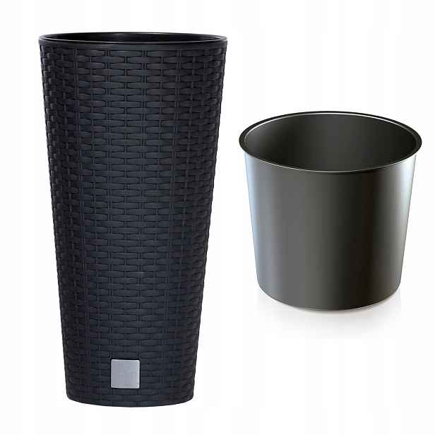 Květináč plast antracit Prosperplast 76 x 40 x 76 cm s vložkou