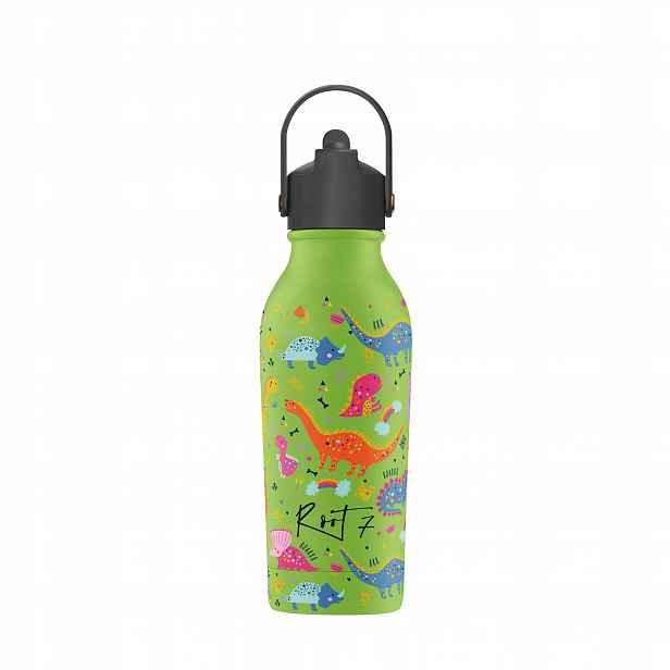 Root7 Termoláhev Dino se sportovní zátkou 350 ml na vodu a kávu pro děti