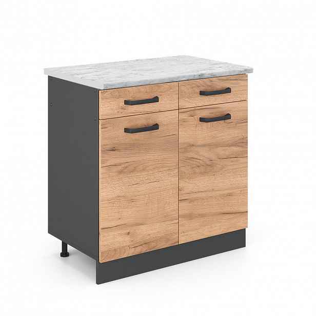 Vicco SPODNÍ SKŘÍŇKA KUCHYŇSKÉ LINKY R-Line Zlatý mocný dub 80 cm PD Mramor
