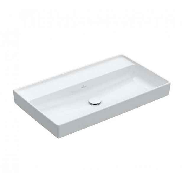 Villeroy & Boch Collaro - Umyvadlo nábytkové 80x47 cm, bez přepadu, bez otvoru pro baterii, CeramicPlus, alpská bílá 4A3383R1