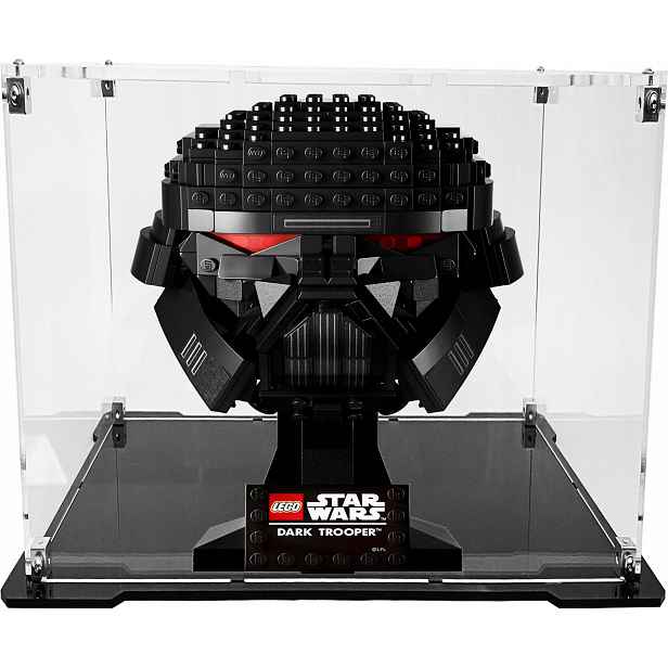 Vitrína s černou základnou pro stavebnici Lego 75343 Helma temného stormtroopera