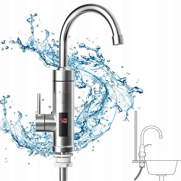 Průtokový Ohřívač Vody, Sprchová Hlavice 3000 W Pro Kohoutkovou Desku