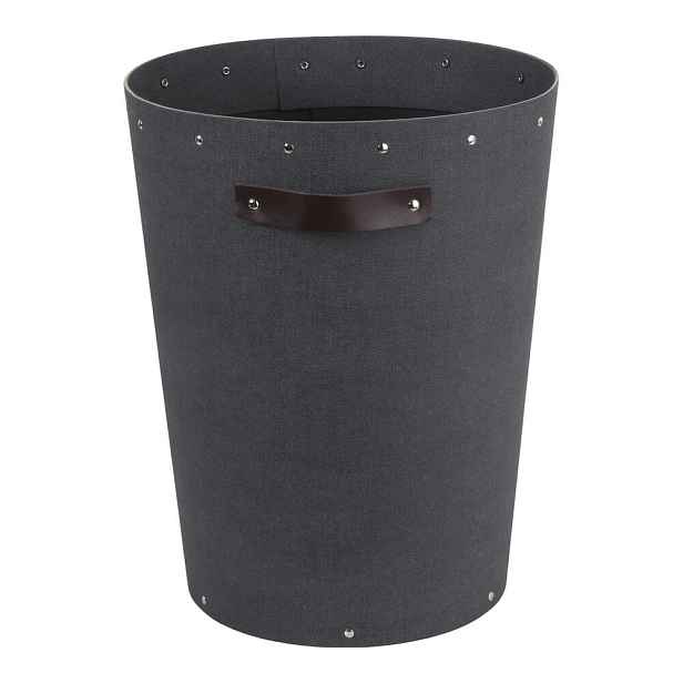 Černý kancelářský odpadkový koš Aries Canvas Paper Laminate – Bigso