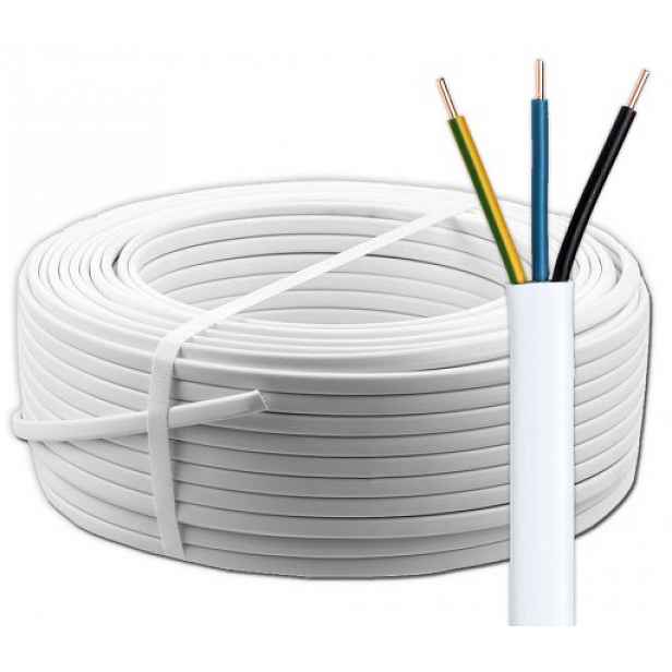 Kabel YDYp 3X1,5 450/750V plochý drát bílý Elpar (balení 100m)