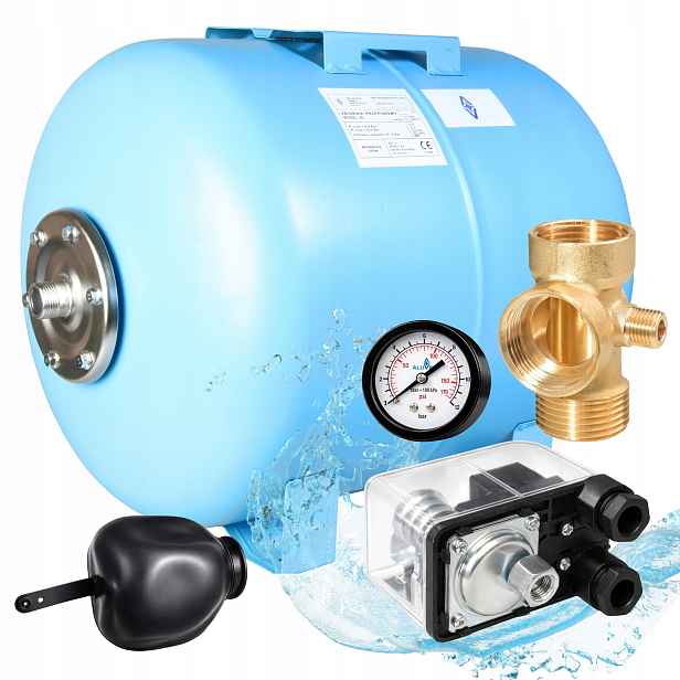 Komplet S Nádrží 80 L Příslušenství Manometr Tlakový Spínač Odolný Pro Hydrofor