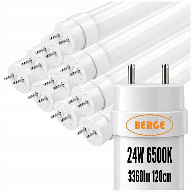 Led žárovka Tuba 120CM T8 24W 65W 3360lm 6500K G13 Studená 10 kusů