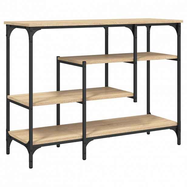 vidaXL Konzolový stolek s policemi dub sonoma 100 x 35 x 75 cm