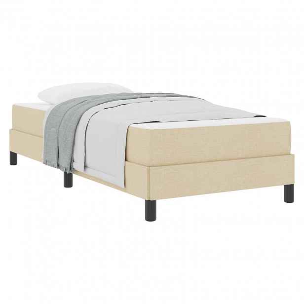 vidaXL Postel s boxspringem Krémová 90 x 190 cm textil
