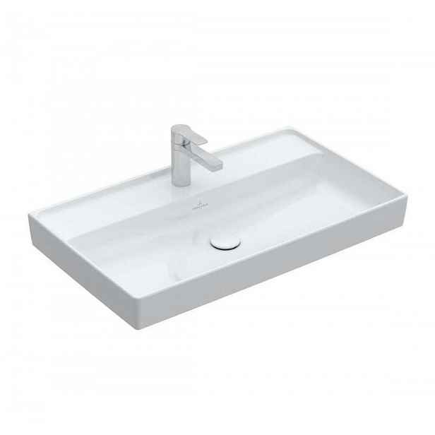Villeroy & Boch Collaro - Umyvadlo nábytkové 80x47 cm, bez přepadu, otvor pro baterii, alpská bílá 4A338101