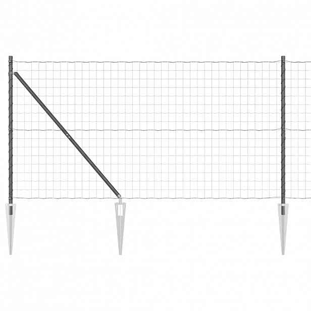 vidaXL Evropský plot se hroty 10 x 1,2 m Ocel potažená PVC Šedá
