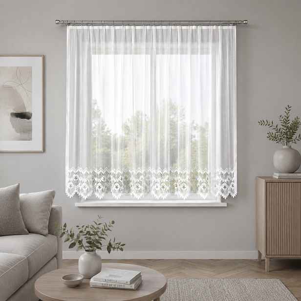 Dekorační krátká vzorovaná záclona na žabky FELICJA LINE 300x160 cm MyBestHome