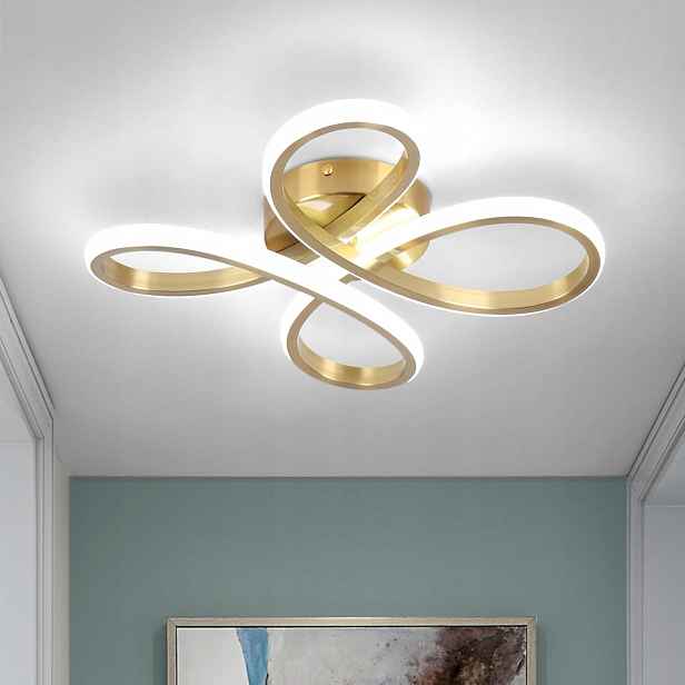 Mckalen Lampa Sufitowa Plafon led do Salonu a Sypialni złoto 30W 6500K