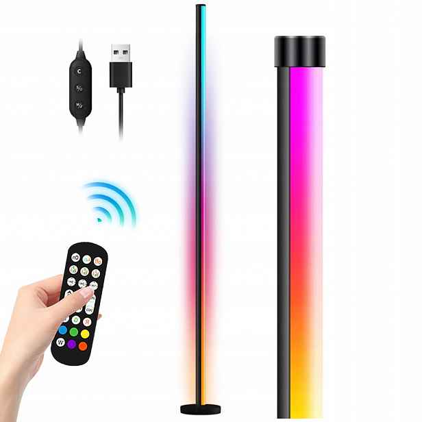 Stojací lampa Stojící rohová 72LED Rgb 120cm 10W Dálkový Ovladač Aplikace