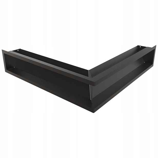 Ventilační mřížka do krbu Luft rohová 56x56x12 černá Slim