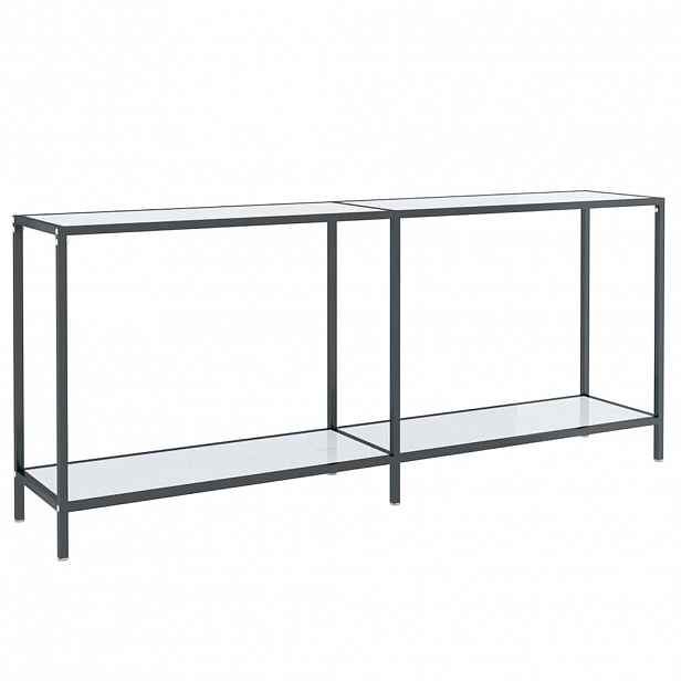 vidaXL Konzolový stolek bílý 180 x 35 x 75,5 cm tvrzené sklo