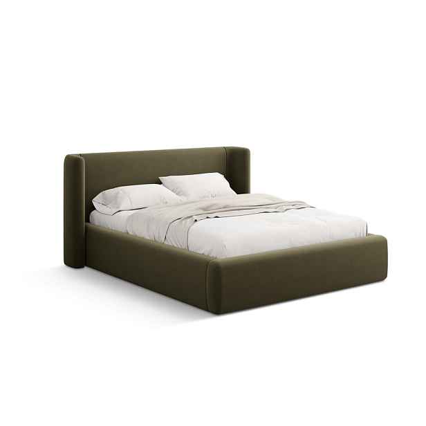 Zelená čalouněná dvoulůžková postel s úložným prostorem s roštem 200x200 cm Jason – Windsor & Co Sofas