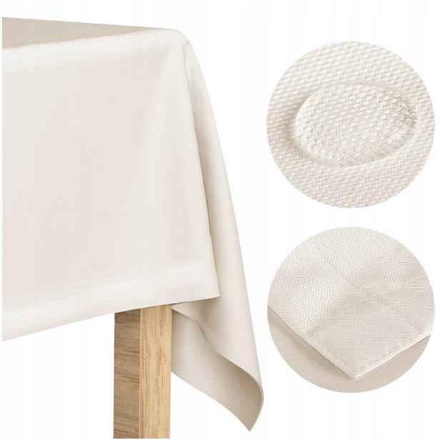 Plamovzdorný ubrus na vánoční stůl silný Hladký Elegant Krémový 140x450