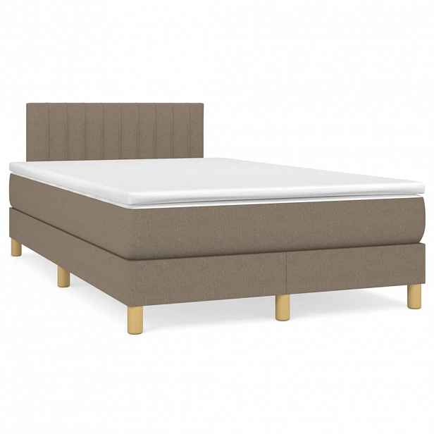 vidaXL Box spring postel s matrací taupe 120x200 cm textil