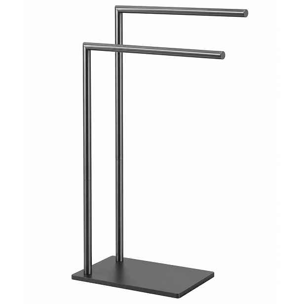 Elegantní stojan na koupelnové ručníky 2-ramenný, černý, 79,5 cm