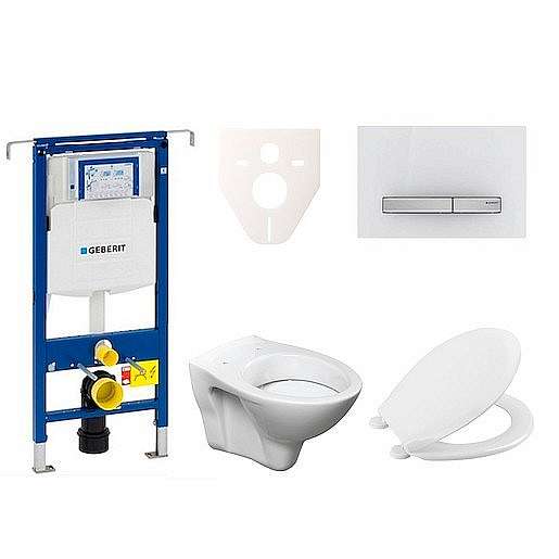 Závěsný set WC S-line + modul Geberit Duofix Speciál s tlačítkem Sigma 50 (alpská bílá) 111.355.00.5 NR8