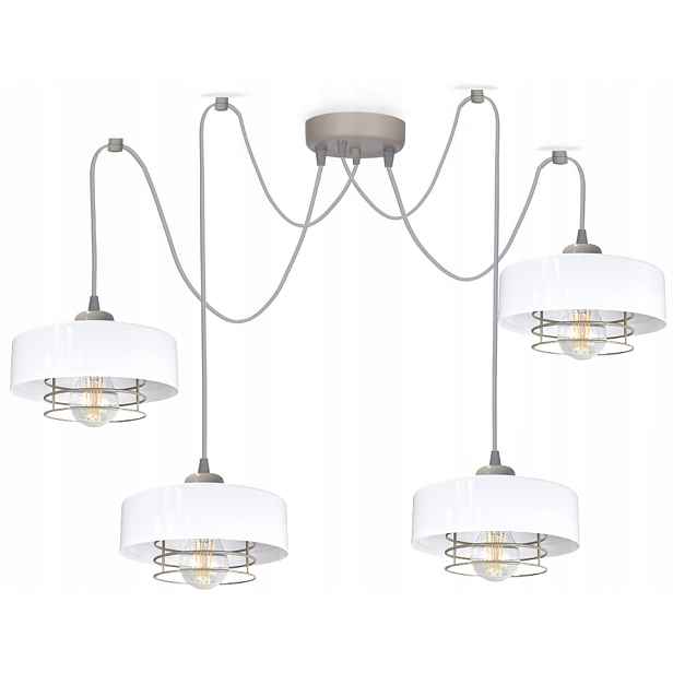 Lustr Stropní Svítidlo Loft Bílá Šedá Závěsná