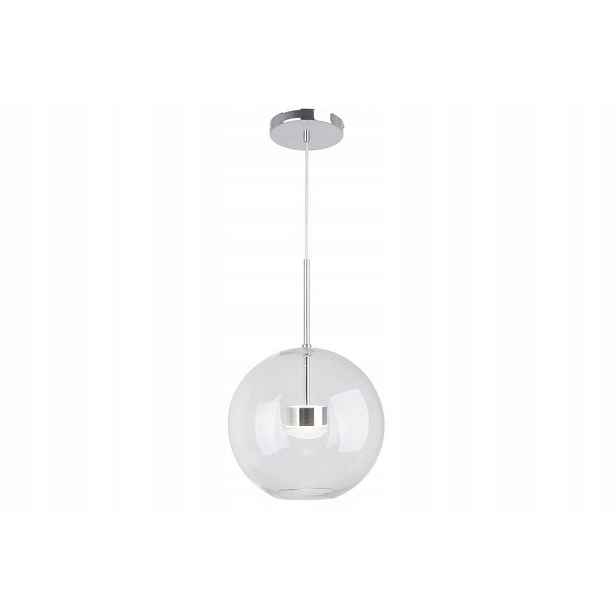 Závěsná Led lampa chromová dekorativní skleněná koule do jídelny obývacího pokoje Reality