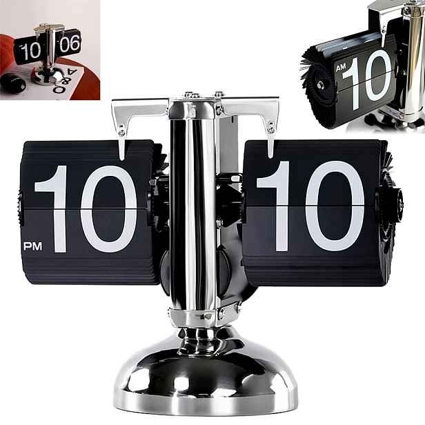 Stojící Mechanický Stolní Klapkový Hodinový Stroj Retro Flip Clock Vintage