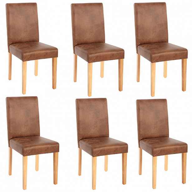 MCW JÍDELNÍ ŽIDLE TEXTIL Hnědá, sada 6 ks