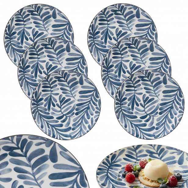 Komplet 6 Dezertních Talířů 19 Cm Umami Leaf malé talířky nádobí