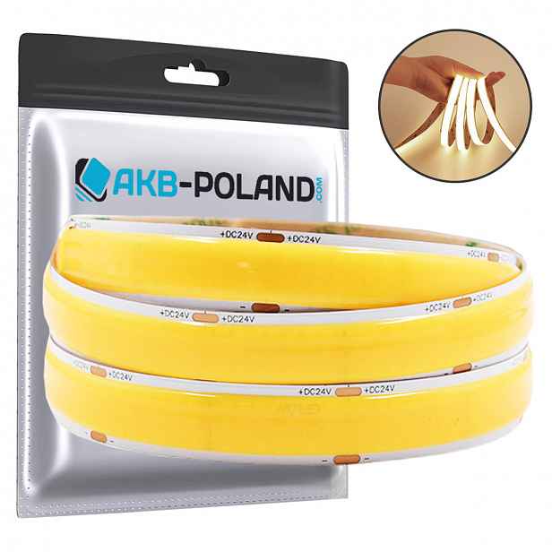Led pásek Neon Cob 24V Rolka 5M 4800 Diod 4000K Bílý Neutrální Silný